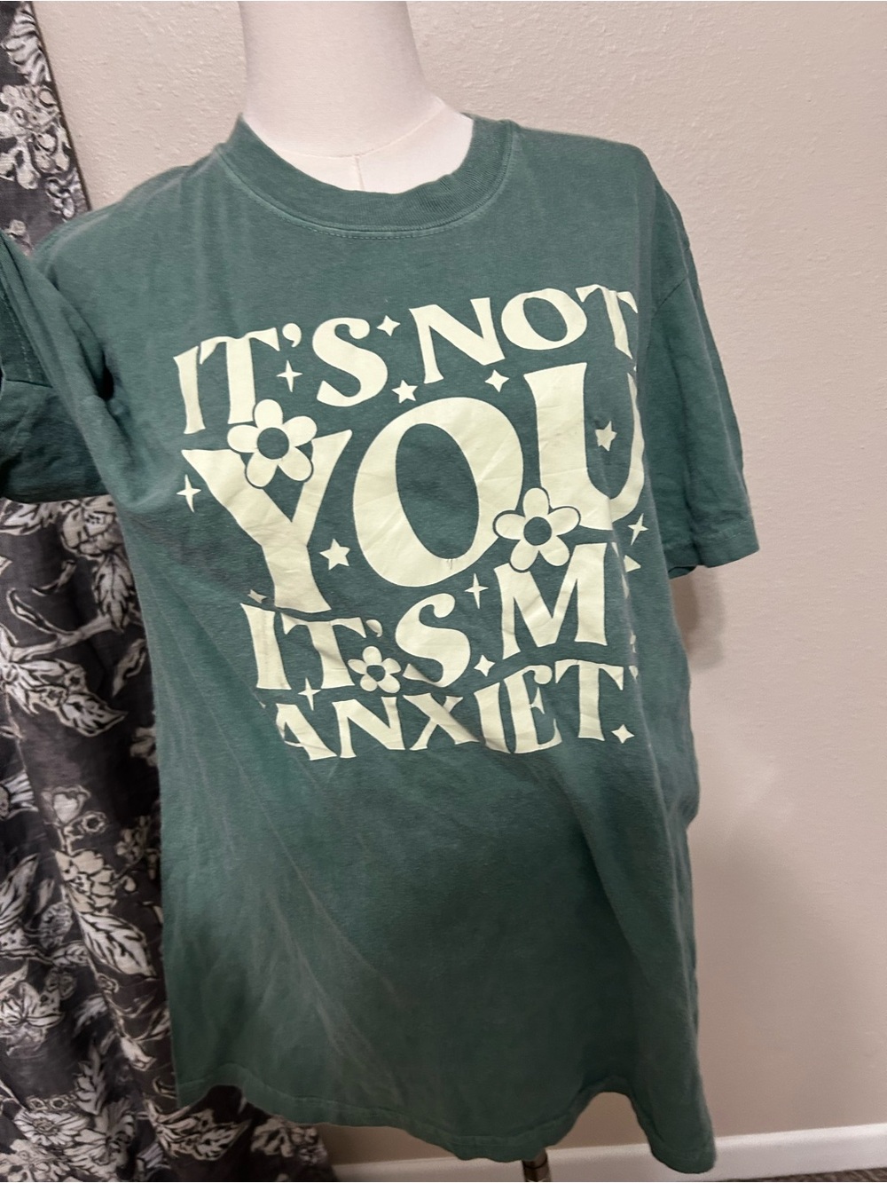 Comfort Colors Forest Green Graphic Tee with Cream Print